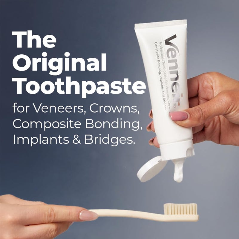 Venneir® Professional Toothpaste for Veneers, Implants, Bondings, Crowns & Sensitive Teeth - Stain Removing, Whitening, Natural, SLS Free, Pro Enamel Repair - Image 2
